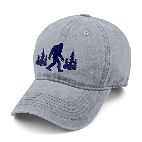 UFO Bigfoot Denim Baseball Cap - Adjustable Washed Cotton Dad Hat For Men & Women