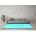 thumbnail image 3 of Ahgly Company Indoor Rectangle Abstract Turquoise Blue Modern Area Rugs, 5' x 7', 3 of 4