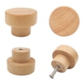 thumbnail image 1 of Pomos de madera para armarios Bmgop, 10 unidades, 3,5 cm de diámetro, superficie plana, 1 of 5