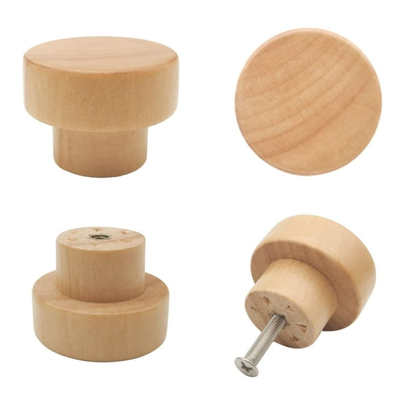 Pomos de madera para armarios Bmgop, 16 unidades, redondos, 3,5 cm x 2,5 cm