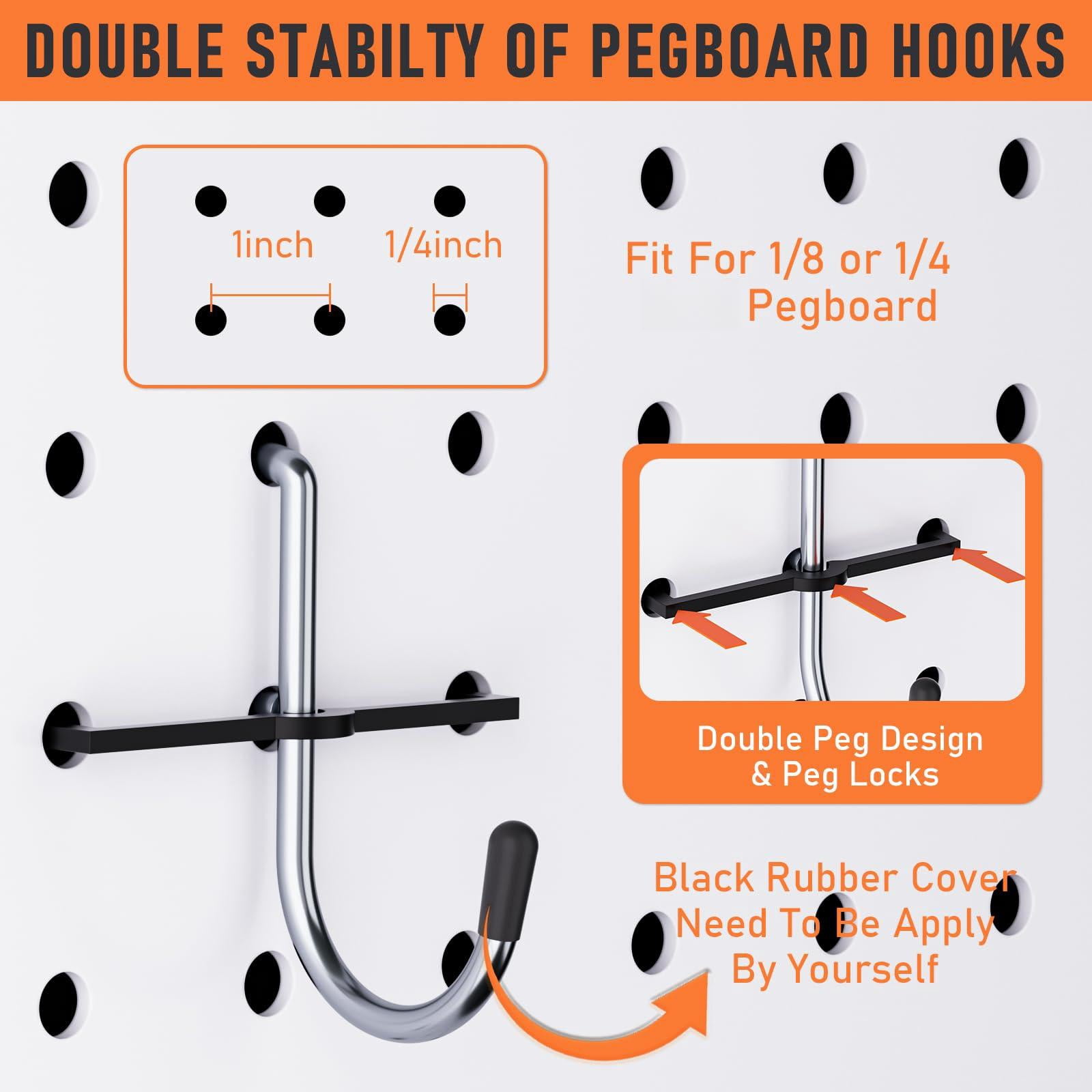 280pcs Upgraded Pegboard Accessories Organizer Kit  Peg Board Hooks Assortment With Bins & Cups For Organizing Tools Fit 1/8 Or 1/4 Inch Garage Workshop Wall Hanging