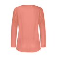 thumbnail image 3 of IROINNID Polyester Long Sleeve T Shirt for Women Casual Solid Loose T-shirt Blouse Round Neck Tops,Pink, 3 of 4