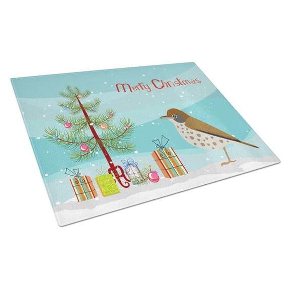 Thrush Merry Christmas Glass Cutting Board - Large