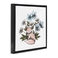 thumbnail image 4 of Gentle Fox with Flowers Black Framed Floater Canvas Wall Art, design by Cecilia Battaini, 4 of 10