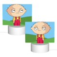 thumbnail image 2 of Cartoon Stewie Family Guy Acrylic Night Light Adjustable 3 Light Modes USB Cable Lamp Light Display Base Rectangular LED Light For Bookshelves Desk Bedside Tables Bedroom Child Room, 2 of 9