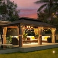 thumbnail image 4 of Aoxun 12 ft. x 20 ft. Outdoor Hardtop Gazebo, Galvanized Steel Double Roof Gazebo with Curtain and Netting, 4 of 9
