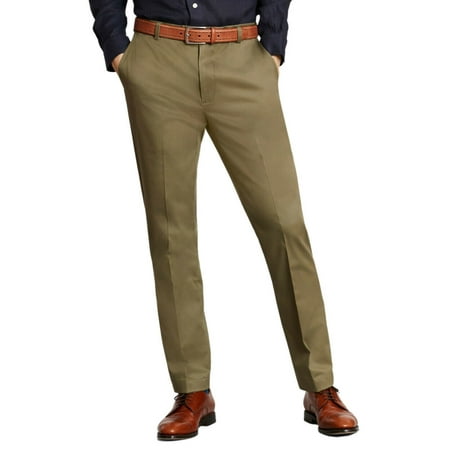 New Brooks Brothers Mens Green Milano Fit Cotton Stretch Pants Sz 36W x 32L 8585-3