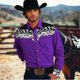 thumbnail image 3 of Camisa de hombre estilo occidental con estampado floral, para entrenamiento formal, boda, verano, primavera, manga larga, azul, tallas S-5XL, poliéster, talla europea 2024, 3 of 5