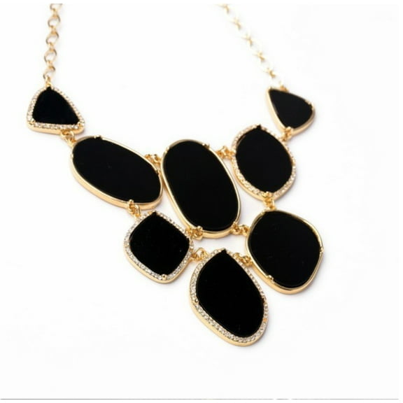 Black Goldtone Statement Necklace