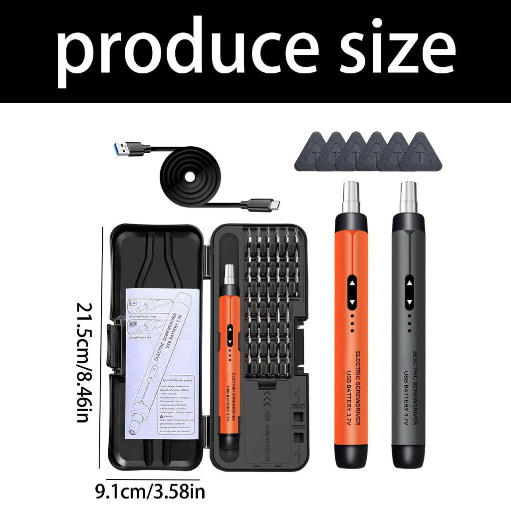 PatungKu Multifunctional Rechargeable Electric Screwdriver Set Lightweight Design Durability Steel Fit for Home Improvement Tasks