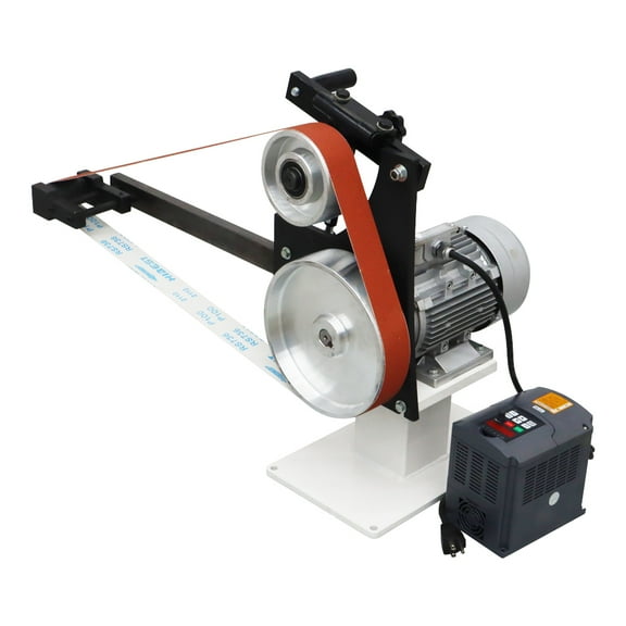INTSUPERMAI Frequency Belt Sander Variable Speed Polishing Machine 71" Grinder with 3 Grinding Wheels