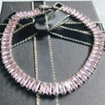 thumbnail image 2 of Radiant Baguette Cut CZ Pink Sapphire Lab-Created Spinel Tennis Bracelet 14K White Gold Plated Diamond Bracelet Size 7.5" Inch 925 Silver, 2 of 2