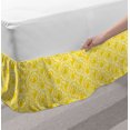 thumbnail image 2 of Abstract Bed Skirt, Sunshine Joyful Summer Theme with Repeating Motifs of Circles and Spots, Elastic Bedskirt Dust Ruffle Wrap Around for Bedding Decor, 4 Sizes, Yellow and White, by Ambesonne, 2 of 2