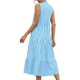 thumbnail image 3 of Women Sleeveless V-neck Striped Tank DressXL, 3 of 4