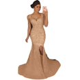 thumbnail image 7 of Women's Evening Dress Sexy Sling Formal Slim-Fit Sequined Fishtail Party Long Dress  Gold/Black Gown, 7 of 7