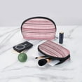 thumbnail image 5 of YFYANG 2 Piece Women's Portable Makeup Bags, Pink Vintage Stripes Clutch Travel Toilet Bags Cosmetic Organizer, 5 of 7