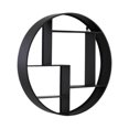 thumbnail image 1 of Urban Trends Collection 43815 Metal Round Wall Shelf with 7 Slots & 2 Keyhole Hangers, Black, 1 of 2