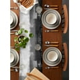 thumbnail image 2 of Grey Table Runner 72 Inches, Modern Oil Painted Art Abstract Geometric Bed Runner Dresser Scarves Tabletop for Indoor Outdoor Parties/Ceremony/Banquet, 16" x 72", 2 of 8