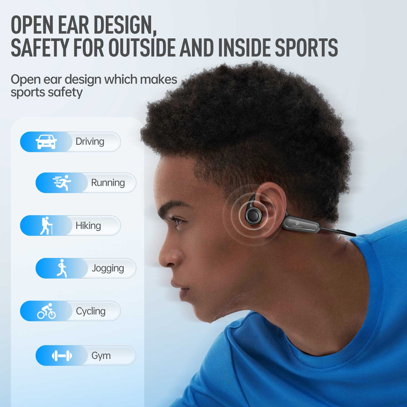 Bone Conduction Headphones, Type-C Bluetooth 5.4 Open Ear Wireless Earphones, IPX5 Waterproof Sports Headset for Gym, Running, Cycling, Hiking, Workouts Built-in HD Microphone