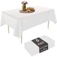 thumbnail image 1 of 6Pcs Mantel Rectangular Desechables para Fiestas, Mantel de PEVA Impermeable, Mantel para Mesa Rectangular, Ideal para Bodas, Cumpleaños, Eventos y Comedor (Blanco), 1 of 4