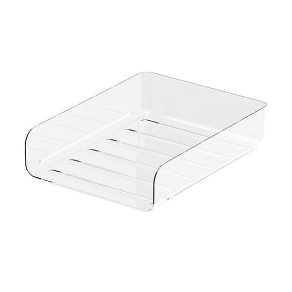Methold Caja de almacenamiento apilable para el hogar, organizador desordenado blanco seguro y práctico con hebilla ajustable cartulina verticales transparentes