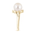 thumbnail image 3 of ANGARA Solitaire Freshwater Cultured Pearl Bypass Split Shank Ring in 14K Yellow Gold for Women | June Birthstone, Birthday, Anniversary, Jewelry Gift for Women | Pearl Ring, 3 of 9