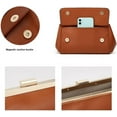 thumbnail image 3 of retro leather small square bag single shoulder crossbody simple style women clip bag, 3 of 6