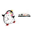 thumbnail image 1 of Preciosa escultura de reloj de pared de madera con diseño de pingüino y ciervo de dibujos animados para colgar en el dormitorio, jardín, valla, exteri, 1 of 8