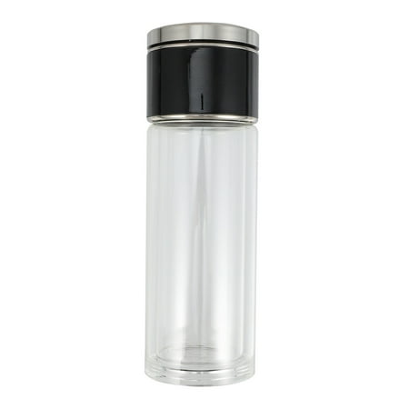 

1pc 280ML Double Layer Glass Tea Bottle Smart Digital Display Tea Tumbler