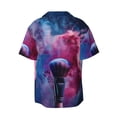 thumbnail image 5 of Uemuo Color Explosion Makeup Brush Pattern Cotton Linen Short Sleeve Shirts,Casual Lightweight Button Down Shirts,Vacation Beach Summer Tops-X-Large, 5 of 7