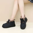 thumbnail image 2 of Women's Platform Winter Boots Cute Beaded Bow High Top Slip on Platform Snow Booties Casual Cold Weather Warm Loafers Black Size 7, 2 of 6