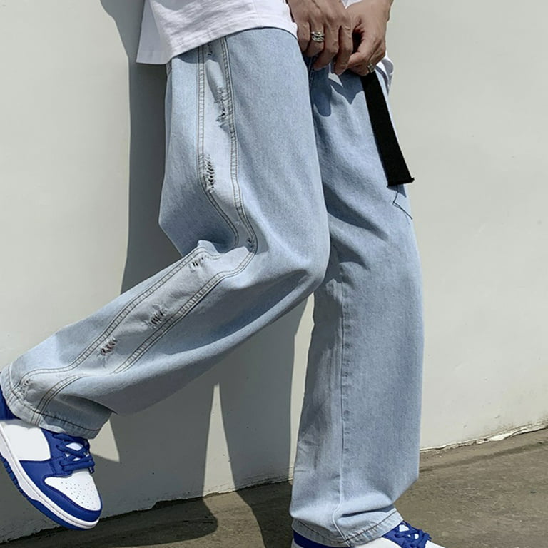 Dtydtpe 2024 Clearance Sales, Mens Jeans Men's Fashion Plus-Size Loose Jeans  Street Wide Leg Trousers Pants Cargo Pants for Men 