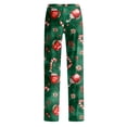 thumbnail image 4 of Christmas Pajama Pants for Women Christmas Printed Soft Pj Bottoms Comfy Casual Sleep Lounge Pants Elastic Waist Pjs Pants Green,M, 4 of 5