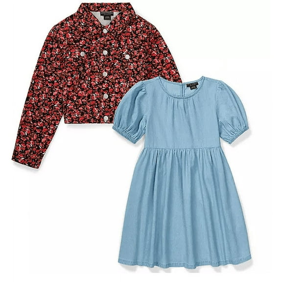 Social Standard by Sanctuary Girls Dress With Jacket (Floral Jacket, XL (14/16))