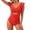 Red, variant on Daznico Women's One-Piece Swimsuit – Ruffle Cutout V-Neck Wrap Bathing Suit,Size XL