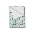 thumbnail image 2 of Floral Soft Flannel Fleece Throw Blanket, Repeating Pastel Soft Rose Flowers Leaves Illustration, Cozy Plush for Indoor and Outdoor Use, 70" x 90", Blue Blush, by Ambesonne, 2 of 5