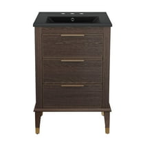 Swiss Madison Sm-Bv390-3Mb Hugo 24" Free Standing Single Basin Vanity Set - Brown Oak /