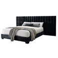 thumbnail image 1 of ACME Rivas Channel-Tufted Fabric Ulphostery Eastern King Bed in Black, 1 of 7
