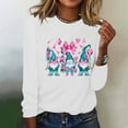 thumbnail image 4 of CLOISE Breast Cancer Blouses Women Long Sleeve Crewneck Tshirts Gnomes Ribbon Pink Breast Cancer Survivor Gifts Tee Shirts Cute Loose Shirts Cancer Support Clothes White S, 4 of 4