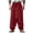 Wine, variant on HomeGardon Mens Pants Men Solid Casual Pockets Outdoor Straight Type Elastic Waist Pants Trousers,S-XXXL