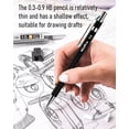 thumbnail image 3 of shiyou-Black Art Mechanical Pencil Set in Case, Metal Drafting Pencils 0.3, 0.5, 0.7, 0.9 & 2mm Graphite Lead Holders (2H HB 2B 4B Colored Lead) for Sketching Drawing with 9 Lead Refills, 2 Erasers, 3 of 4