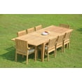 thumbnail image 5 of Grade-A Teak Dining Set: 8 Seater 9 Pc: 122" Caranas Rectangle Table And 8 Leveb Stacking Arm Chairs Outdoor Patio WholesaleTeak #51LV2909, 5 of 6