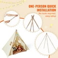thumbnail image 5 of VEVOR Kids Play Tent, Teepee Tent for Kids 1-5 Years Old, Tent for Kids with Windows for Indoor and Outdoor, Toddler Tent with Mat and Plush Decorative Balls, for Boys and Girls, Beige, 5 of 9