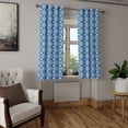 thumbnail image 2 of Ambesonne Ethnic Grommet Curtain, Azulejo Tiles Pattern, 50" x 63", Navy Blue Orange White, 2 of 6