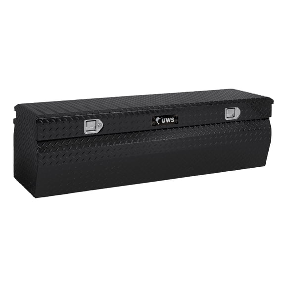 UWS TBC-60-W-BLK Tool Box Chest Wedged; Single Lid; Diamond Tread; Black; Aluminum; 20-3/8 Inch Width x 60-3/4 Inch Length x 18-1/2 Inch Height