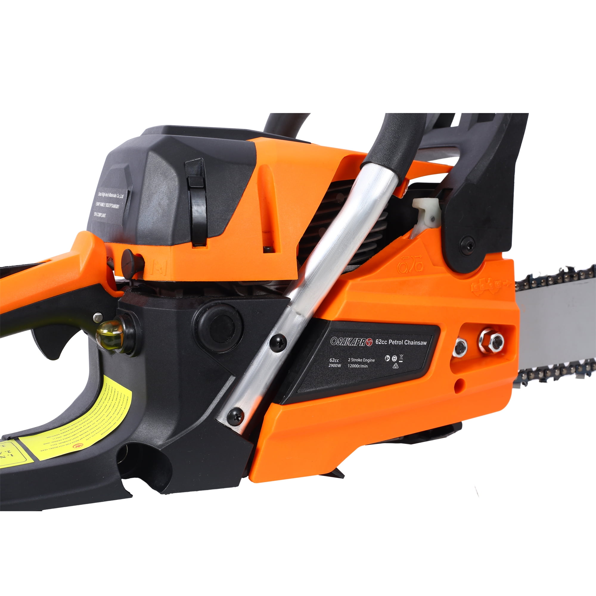 Holaki 62CC Gas Powered Chainsaw,20 Inch 2-Cycle Petrol Handheld Chain Saw,Gasoline Gas Chainsaws for Tree Wood Cutting,EPA Compliant,Orange