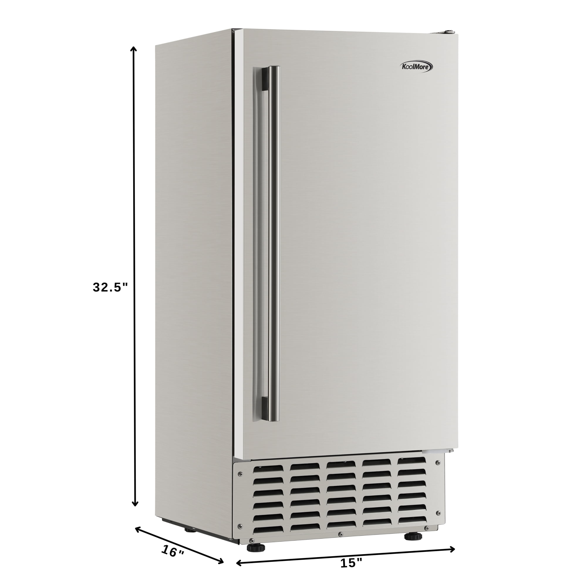 15 in. Built-in Residential Pearl Ice Nugget Maker, 66lb /day with Drain Pump in Stainless-Steel (KM-BIM66-NSS)
