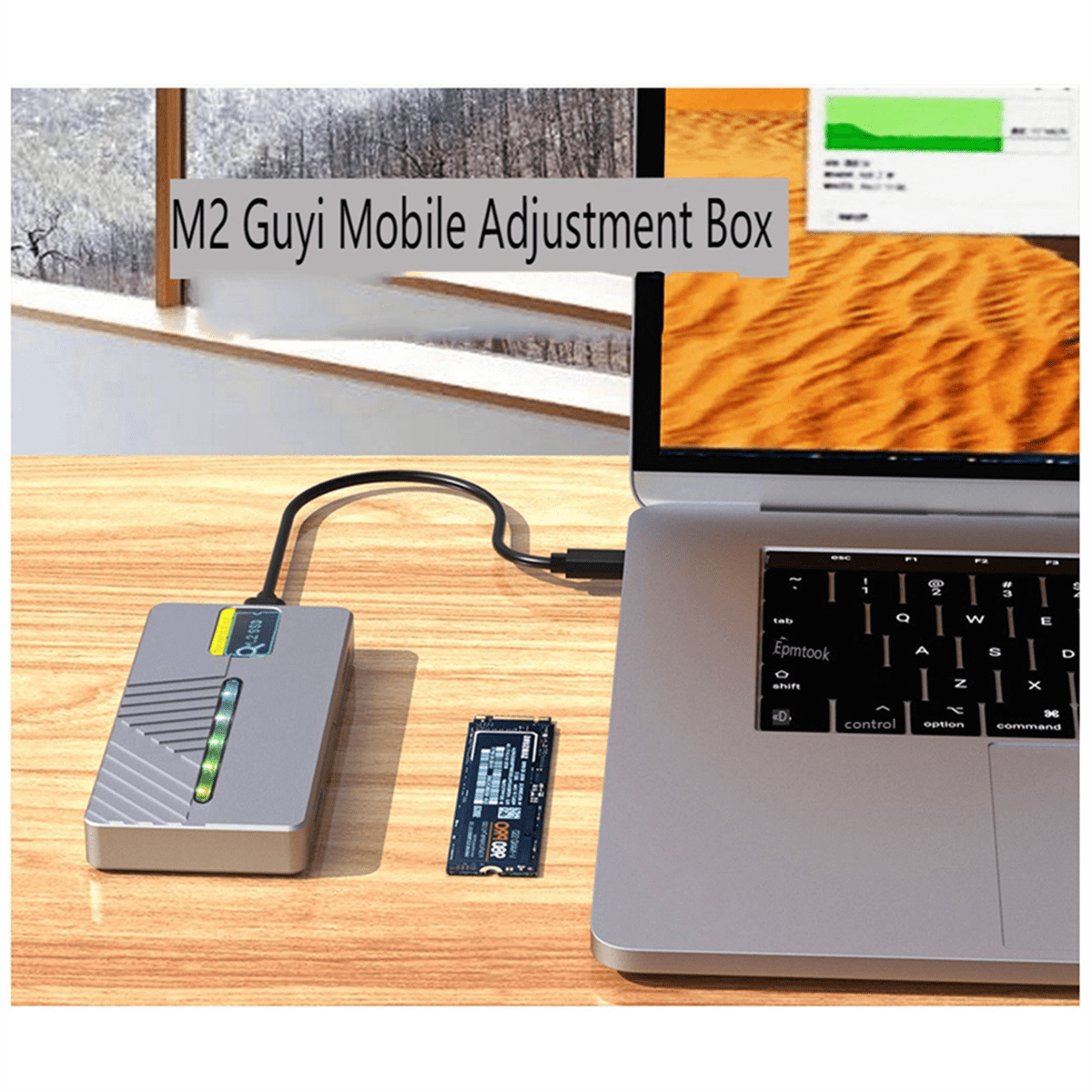 Smart Display M.2 Solid State Mobile Hard Drive Box 10GB Dual Protocol NVMe/Sata Aluminum Alloy