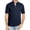 Dark Blue, variant on Mens Knit Polo Shirts Short Sleeve Textured Polo Shirts Sretchy Regular Fit Sky Blue 10(XL)