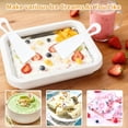 thumbnail image 3 of Rolled Ice Cream Maker with 2 Scrapers Stainless Steel rolled ice cream tra for Frozen Yogurt/Slushie Birthday Gift Homemade DIY for Fun Parent-Child Activities Families White, 3 of 6